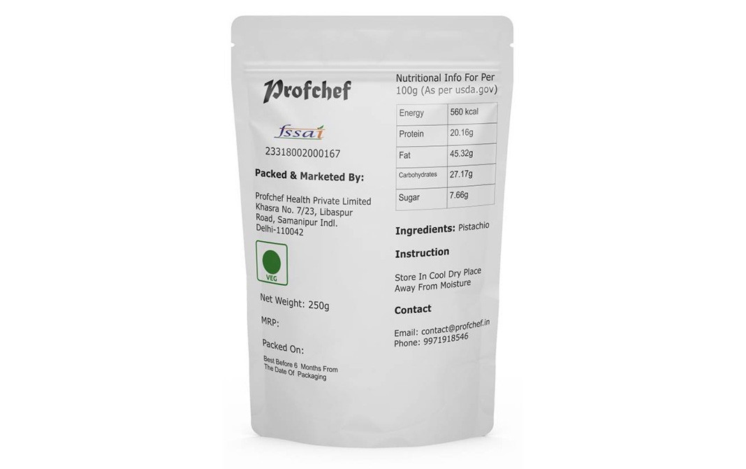 Profchef Pistachio (Premium Pasta)   Pack  250 grams